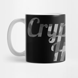 Crypto Hodler Black and White Camo Big Logo Mug